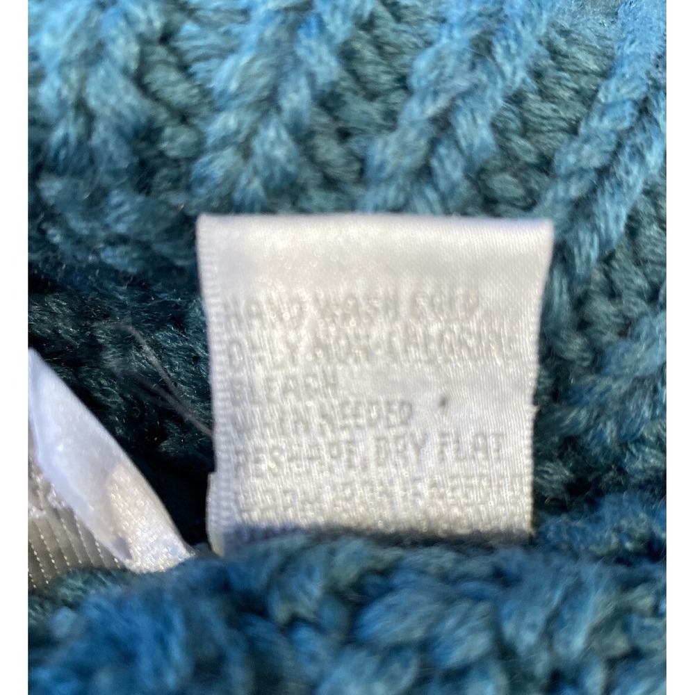 Soft Surroundings MED Cardigan Sweater Vest Teal Green Chunky Knit Snap CUTE - Picture 6 of 7